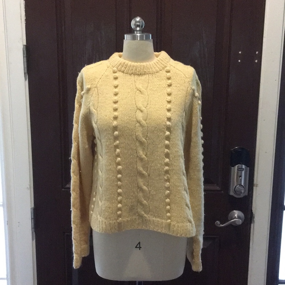 J Crew Wool Pom Pom Sweater, Size M